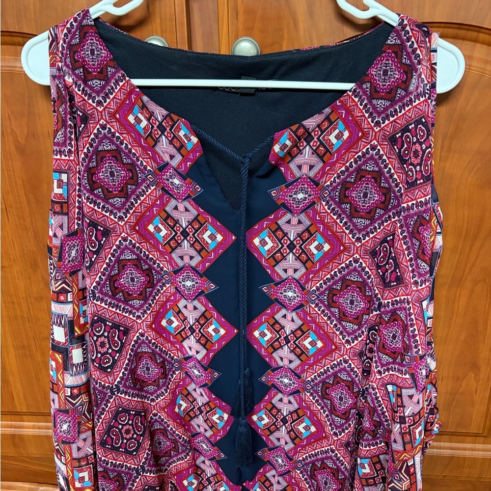 Coco Bianco Pink and Purple Geometric Blouse